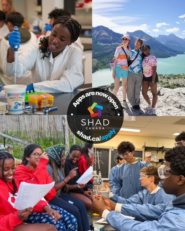 ACCN Shad scholarship: Shad students in a science lab and outdoors.